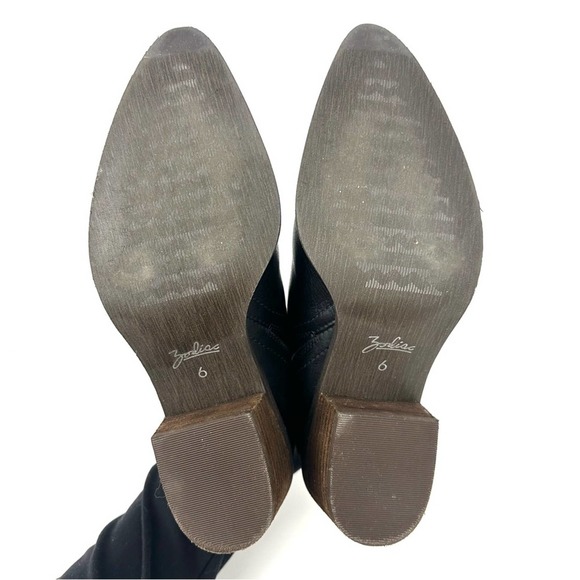 Zodiac Margot Shootie Black Leather Block Heel Zip Ankle Bootie Size 6M - Picture 8 of 13